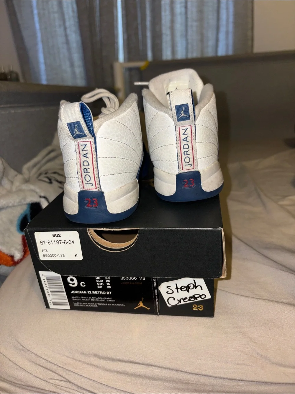 Jordan Kids White and Blue Retro Sneakers